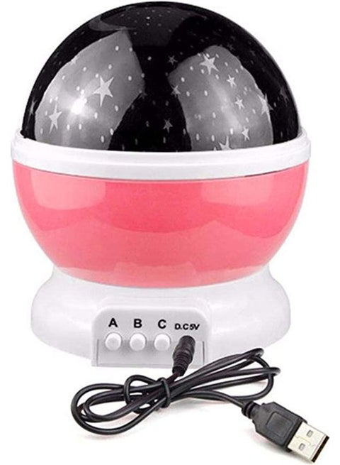 مصباح إسقاط دوار رومانسي مع ضوء ليلي LED USB للسماء والقمر والنجوم