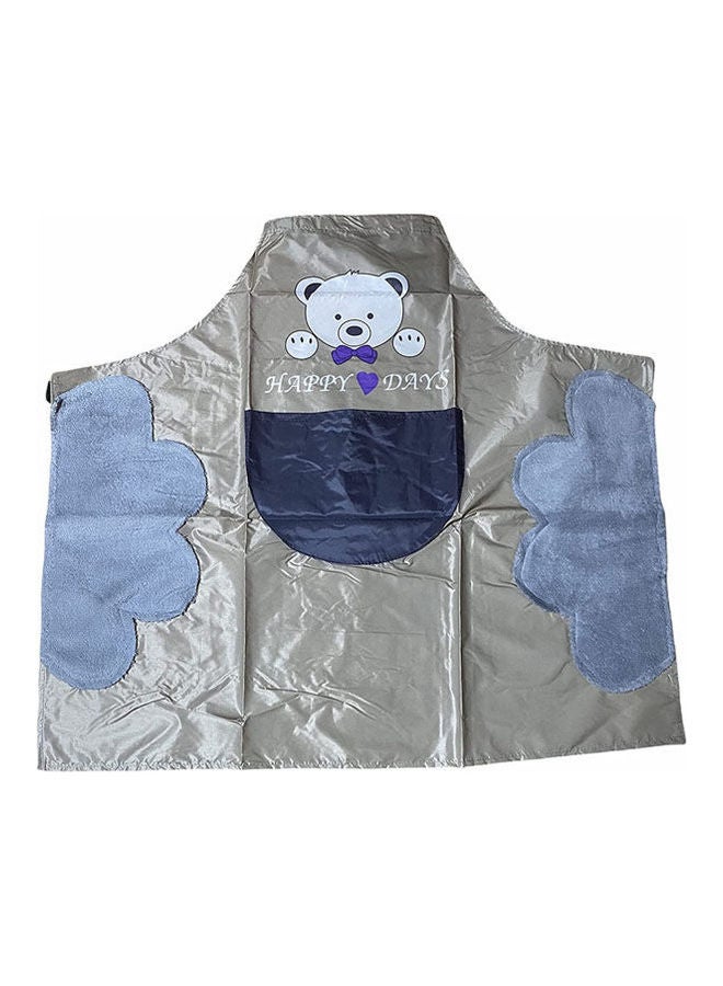 Waterproof Kitchen Apron With Pocket And Microfiber Towel Twin Sides Grey-Black - Image 1