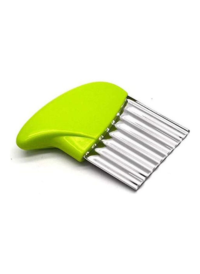 Stainless Steel Potato Chip Dough Vegetable Fruit Crinkle Green 10.7X7.7cm - Image 1