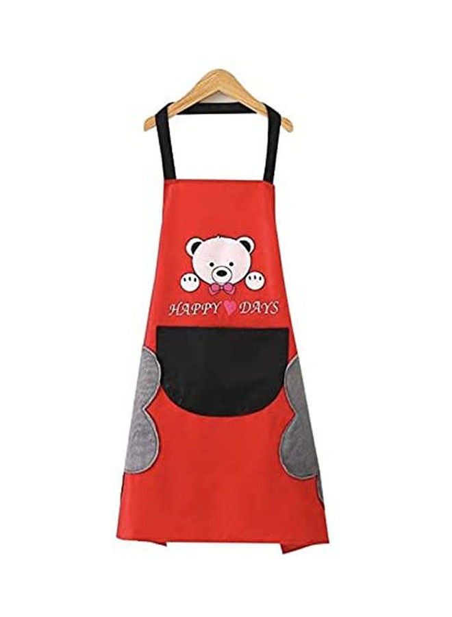 Kitchen Apron Waterproof With 1 Pocket And 2 Side Microfiber Towels Red