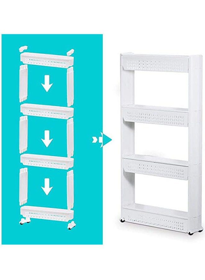 Organizer And Racks For Kitchen Storage 4 Shelves White - Image 2