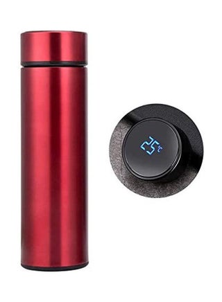 Double Wall Insulated Stainless Steel Vacuum Flask Thermos With Lcd Touch Temperature Display And Strainer Red - v1648980616/N53058495A_1