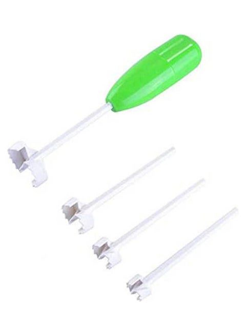 4Pcs Replaceable Head Vegetable Spiral Cutter Vege Drill Spiralizer Digging Device Corer Device Corer For Stuffed Vegetables Green