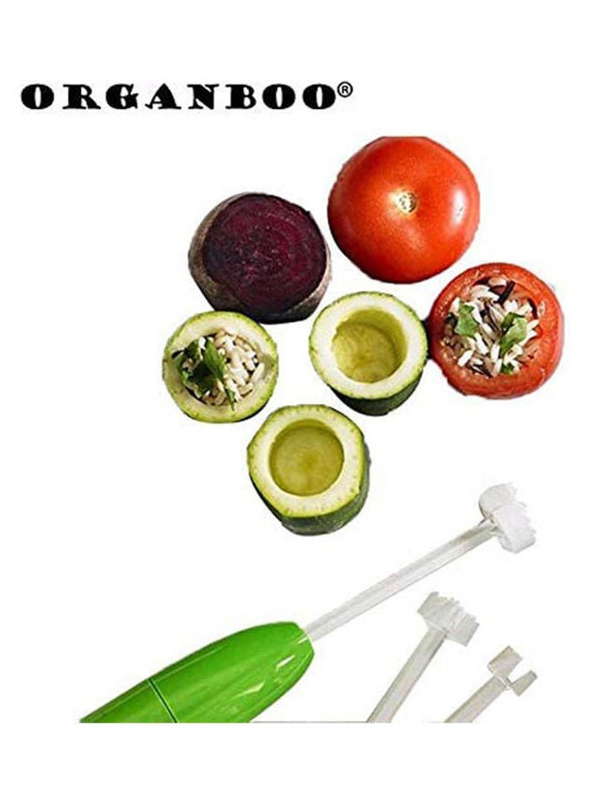 4Pcs Replaceable Head Vegetable Spiral Cutter Vege Drill Spiralizer Digging Device Corer Device Corer For Stuffed Vegetables Green