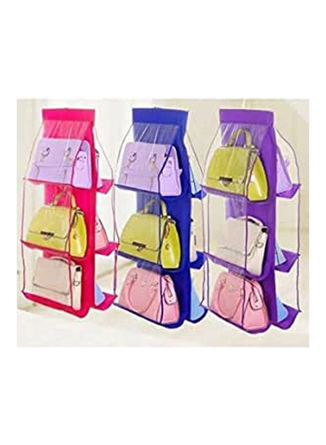 Loset Clear Handbag Organizer For Purses 6 Pockets Purple  - Image 1