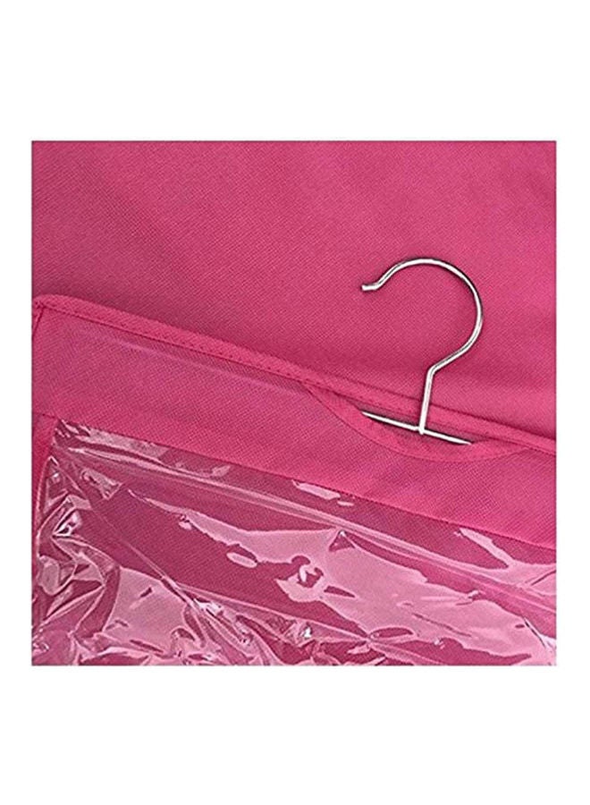 6 Pockets Handbag Hanging Purse Storage Anti-Dust Cover Pink  - Image 2