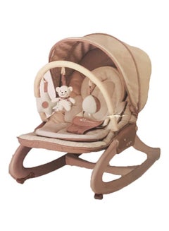 Convertible Baby Bouncer Rocking Chair With Adjustable Canopy And Hanging Toys