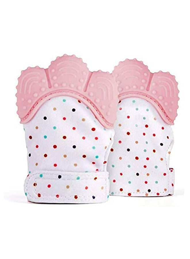 Seature - Early Basic Training Hygenic Silicone Teething Mitten Glove For Baby - Pink - Image 1