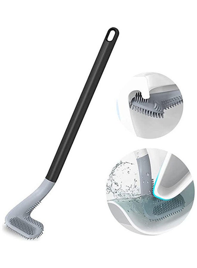 Golf Toilet Brush  Deep Cleaning Flexible Silicone Toilet Bowl Cleaning Brush With Non-Slip Long Handle  Wall-Mounted Quick Drying Toilet Cleaner Brush (Black) -- Black Black - Image 1