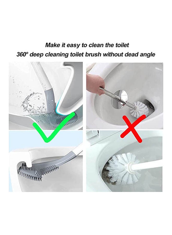 Golf Toilet Brush  Deep Cleaning Flexible Silicone Toilet Bowl Cleaning Brush With Non-Slip Long Handle  Wall-Mounted Quick Drying Toilet Cleaner Brush (Black) -- Black Black - Image 2