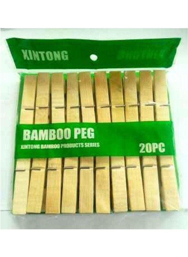 ماركة غير محددة Clothing Tweezers 20 Pieces - Wood Beige 14x12cm 