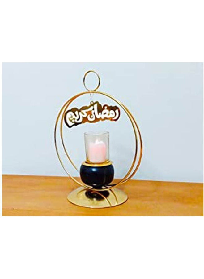 Ramadan Decorative Lantern Turkish Style Metal Cream With Candle Holder Multicolour