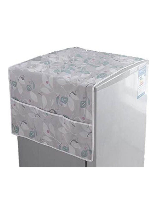 Waterproof Refrigerator Dust Cover With Pockets Grey 130x55cm - Image 1