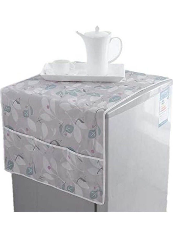 Waterproof Refrigerator Dust Cover With Pockets Grey 130x55cm - Image 2