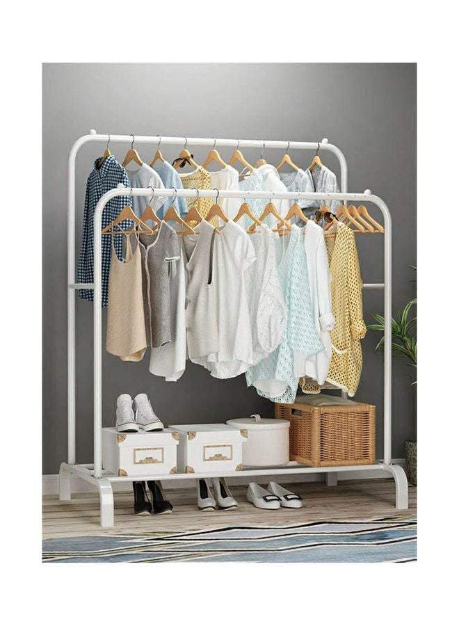 Generic Clothes Hanging Stand With A Shoe Rack White 110x150cm  - Image 1