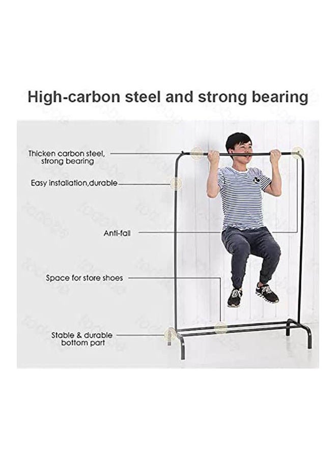 Generic Clothes Hanging Stand With A Shoe Rack White 110x150cm  - Image 2