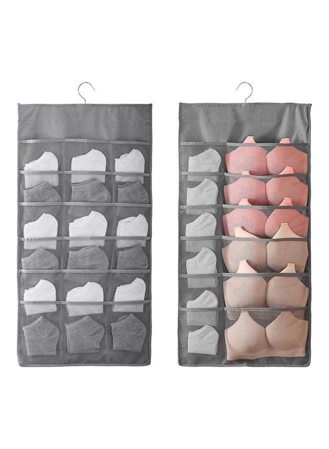 Closet Hanging Organizer With 30 Mesh Pockets Beige 41.2 x 18cm - Image 1