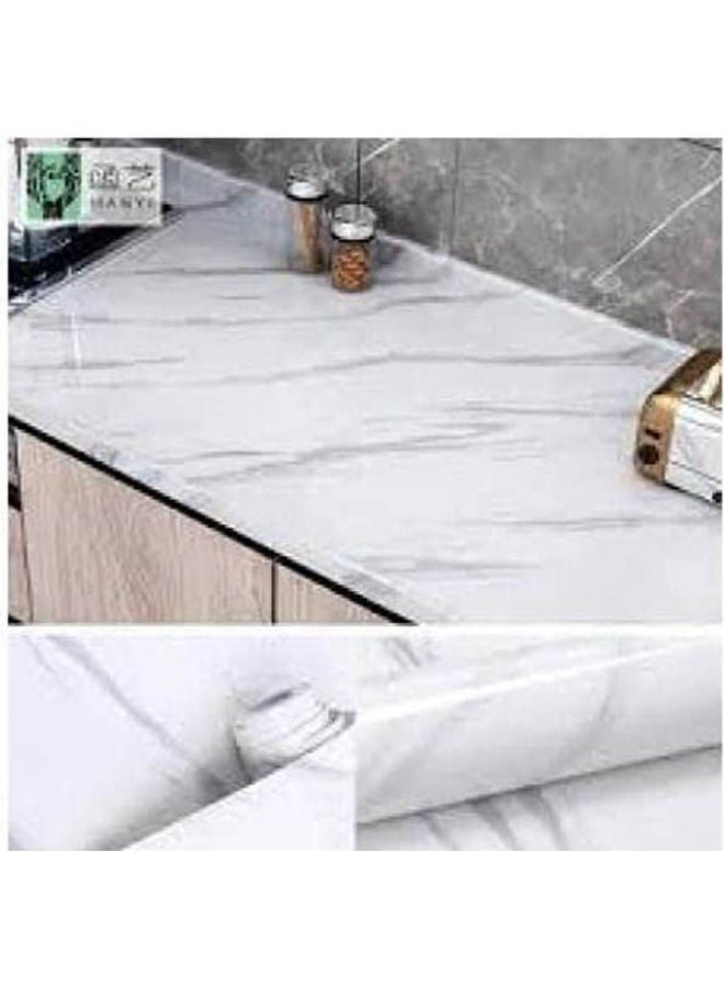 2 Rolls Wallpaper Marble Décor White-Black 500x60cm - Image 2