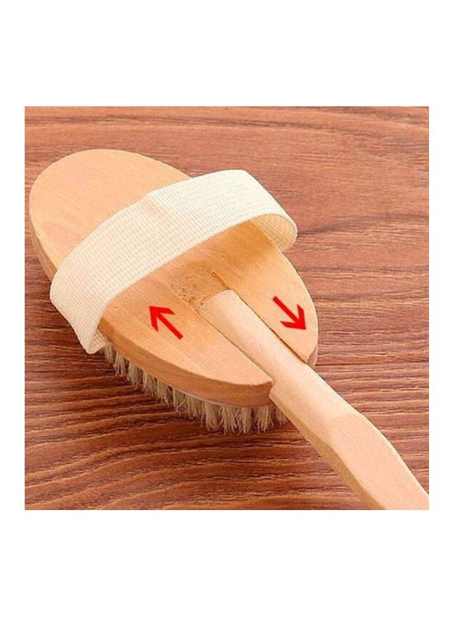 Dry Shower Brush For Body Rubbing Beige 43 x 7.1cm - Image 2