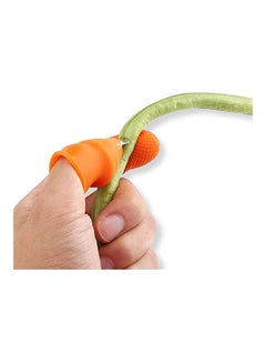 Generic Fruit and Vegetable Picking Potted Plants Trim Silicone Thumb Knife Set Picking Portable Knife Garden Tools Orange  - Image 2