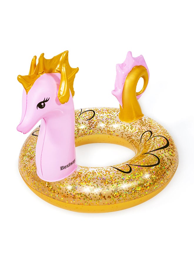 Bestway Glitter Seahorse Swim Ring Float 115x104cm 115x104cm  - Image 1