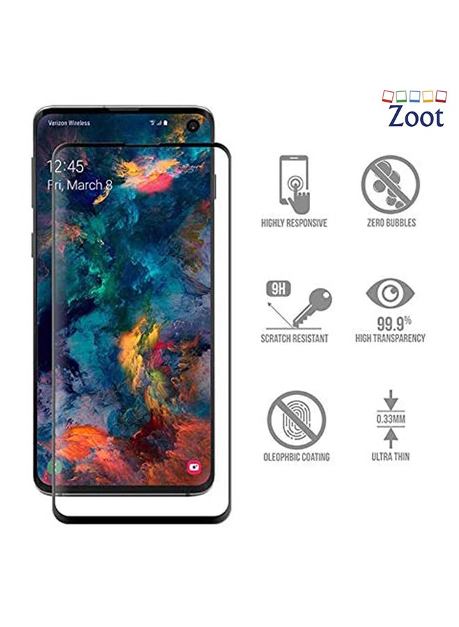 Zoot Tempered Glass Screen Protector Compatible For Samsung Galaxy S10 Black - Image 3