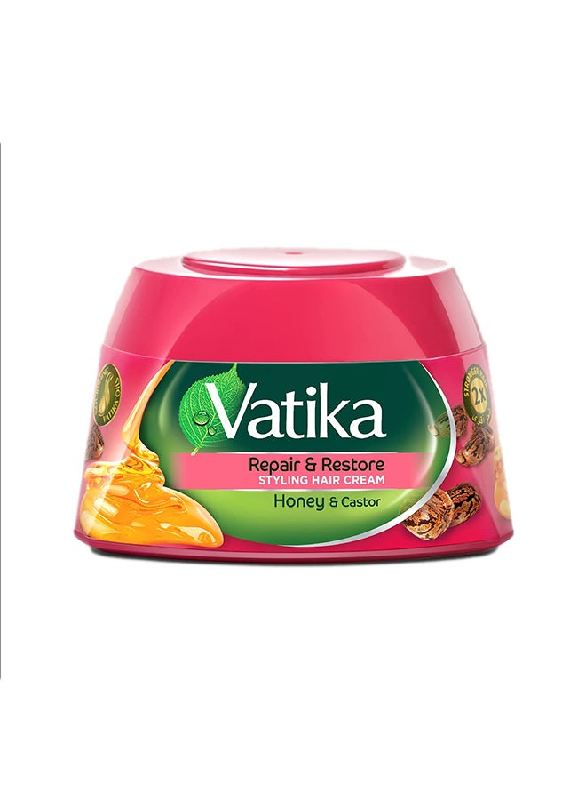 دابر كريم تصفيف الشعر بخلاصة زيت الخروع والعسل لإصلاح الشعر وتجديده 210ملليلتر - Image 1