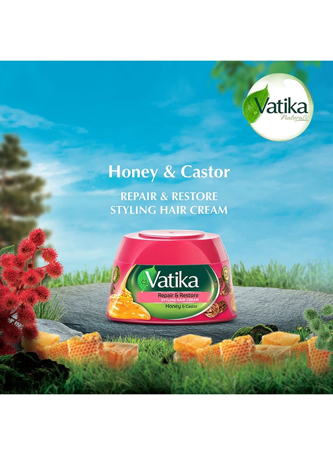 دابر كريم تصفيف الشعر بخلاصة زيت الخروع والعسل لإصلاح الشعر وتجديده 210ملليلتر - Image 3