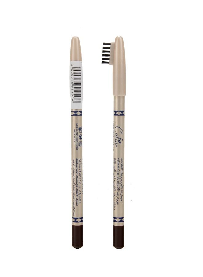 COLIER Perfect Waterproof Eyebrow Pencil With Brush Applicator Dark Brown  - Image 2