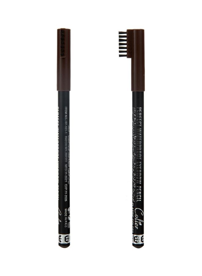 COLIER Perfect Waterproof Eyebrow Pencil With Brush Applicator Brown  - Image 2