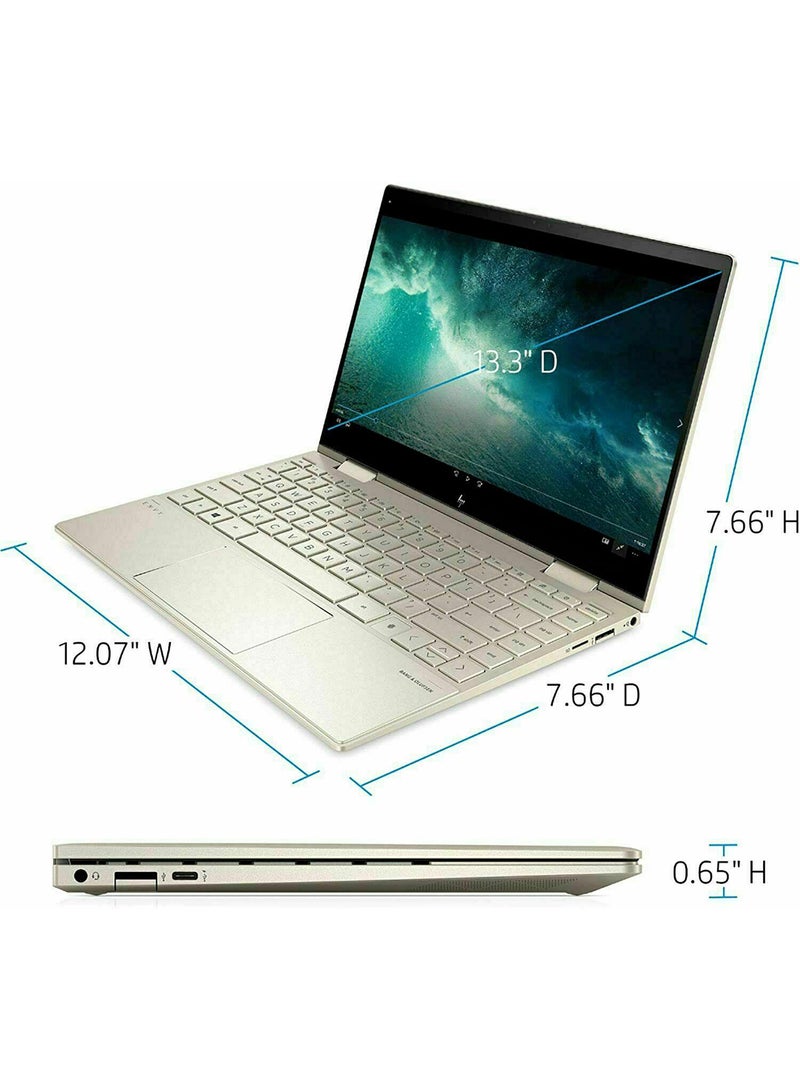HP - Envy x360 13M-BD0023 Convertible 2-In-1 Laptop With 13.3-Inch Display, Core i7-1165G7 Processor/8GB RAM/512GB SSD/Intel Iris X Graphics/WIN-10 English Pale Gold - Image 1