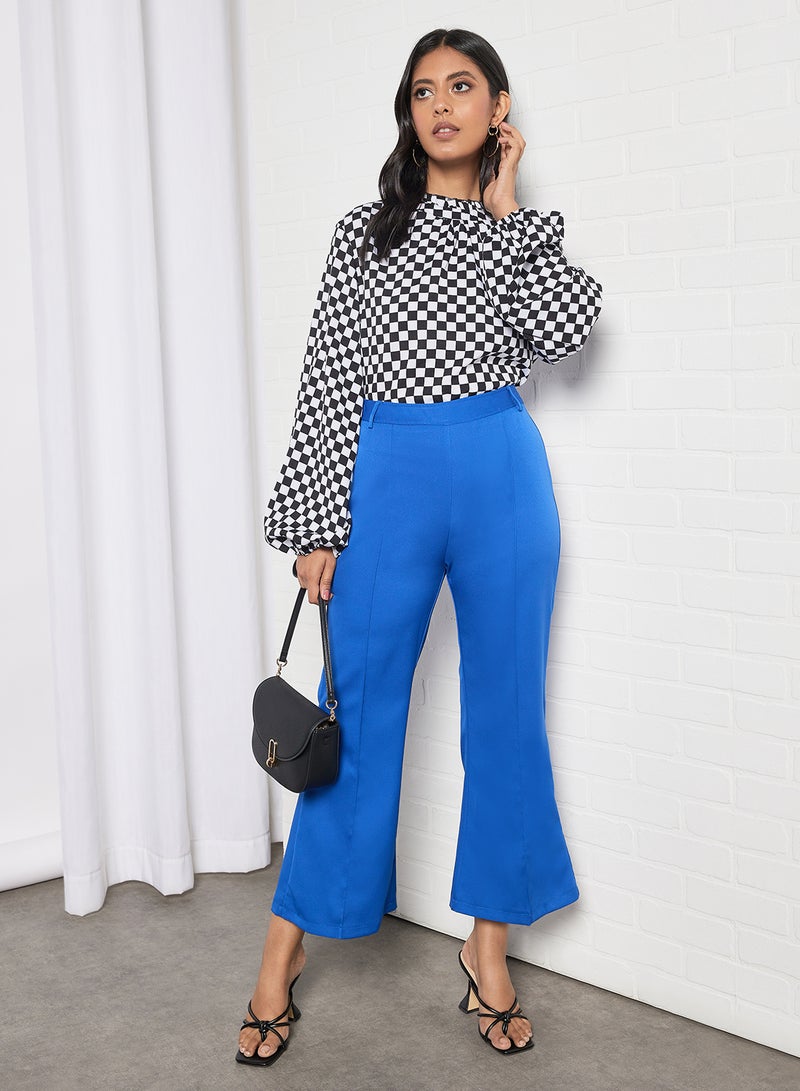 Aila Women's Casual Mid-Rise Ankle Length Wide Leg Solid Pants Navy  - Image 3