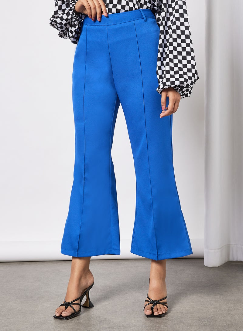 Aila Women's Casual Mid-Rise Ankle Length Wide Leg Solid Pants Navy  - Image 1