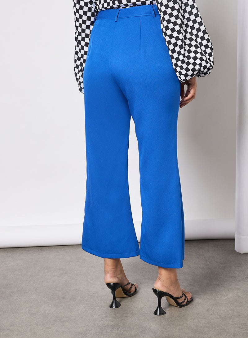 Aila Women's Casual Mid-Rise Ankle Length Wide Leg Solid Pants Navy  - Image 2