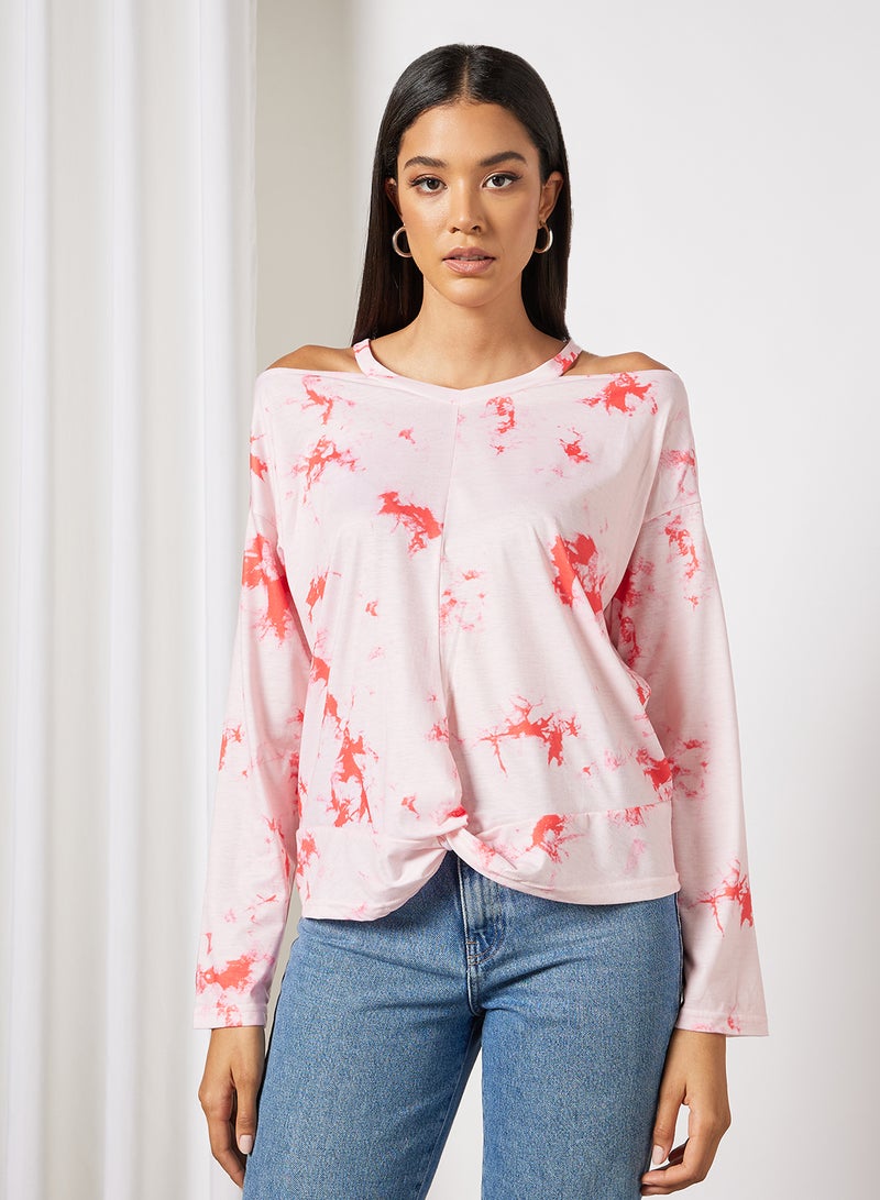 Aila Women's Allover Print Design Casual Cold Shoulder Top Multicolour  - Image 1