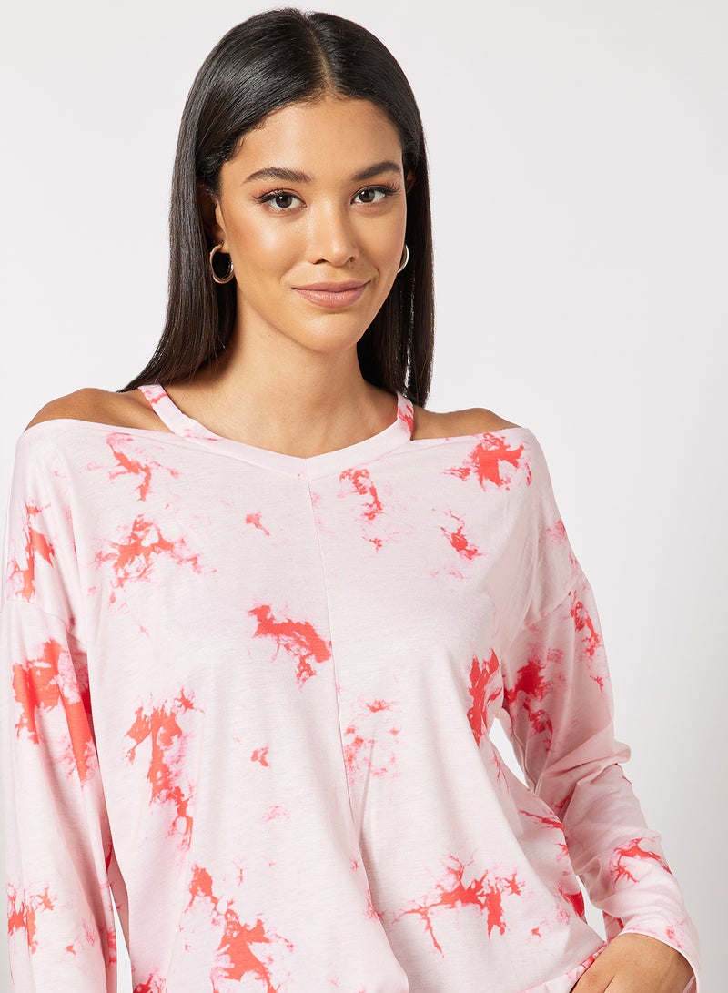 Aila Women's Allover Print Design Casual Cold Shoulder Top Multicolour  - Image 4