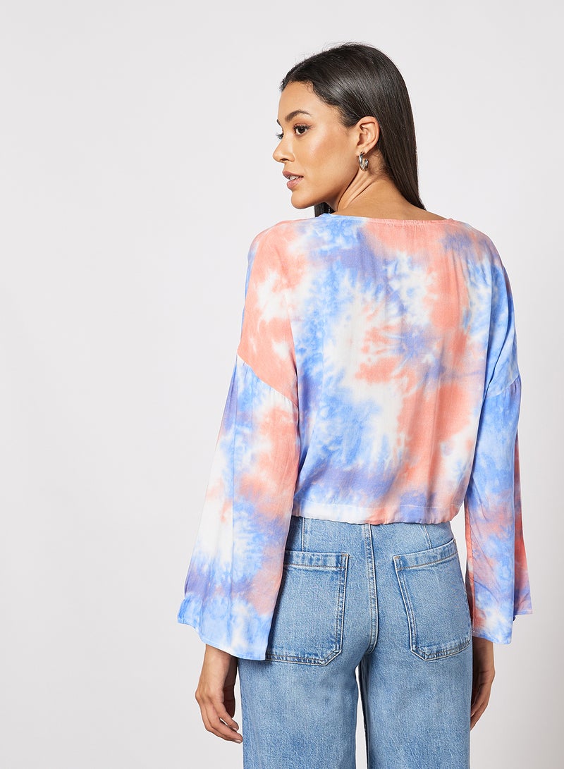 Aila - Women's Allover Print Design Casual V-nick Blouse Multicolour - Image 1