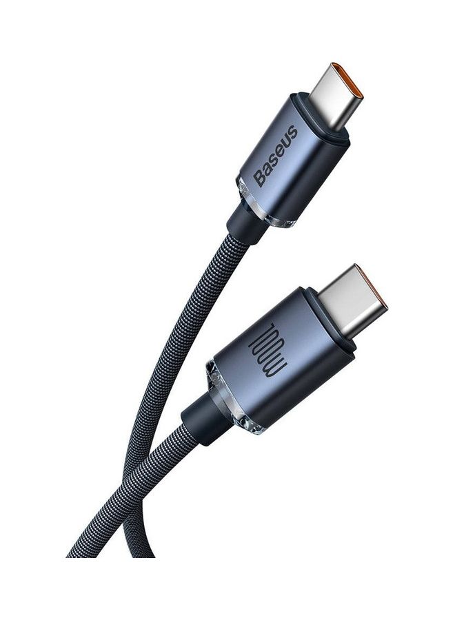 Baseus 100W 4ft USB C To USB C Cable Fast Charge Nylon Braided Type-C Cable for iPhone 15 Pro/iPhone 15 Pro Max/iPhone 15 Plus/iPad Air/iPad Pro/MacBook Pro Samsung Galaxy S23/Huawei/Xiaomi And Many More Dark Grey  - Image 2