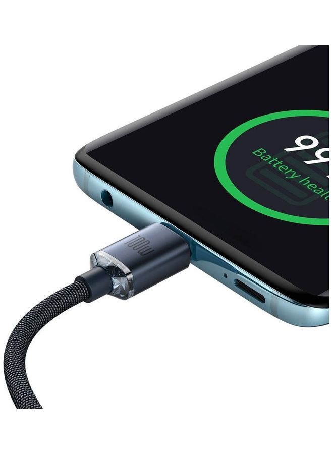 Baseus - 100W 4ft USB C To USB C Cable Fast Charge Nylon Braided Type-C Cable for iPhone 15 Pro/iPhone 15 Pro Max/iPhone 15 Plus/iPad Air/iPad Pro/MacBook Pro Samsung Galaxy S23/Huawei/Xiaomi And Many More Dark Grey - Image 1