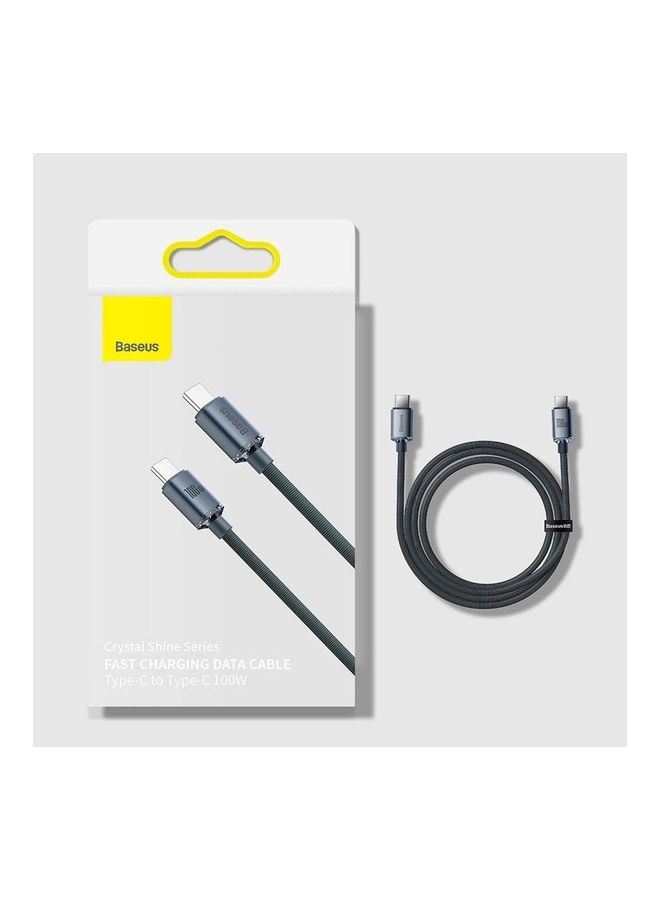 Baseus - 100W 4ft USB C To USB C Cable Fast Charge Nylon Braided Type-C Cable for iPhone 15 Pro/iPhone 15 Pro Max/iPhone 15 Plus/iPad Air/iPad Pro/MacBook Pro Samsung Galaxy S23/Huawei/Xiaomi And Many More Dark Grey - Image 1