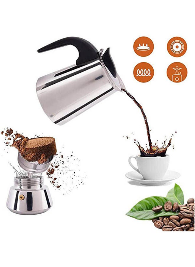 Stovetop Espresso Maker, Moka Pot, Italian Coffee Maker, Coffee Percolator Silver 250ml - v1649060803/N53061539A_2