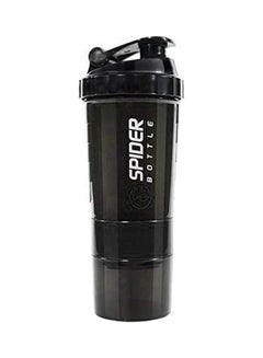 SPIDER Protein Shaker Sports Water Bottle With Inserted Mixing Ball Black 500ml 