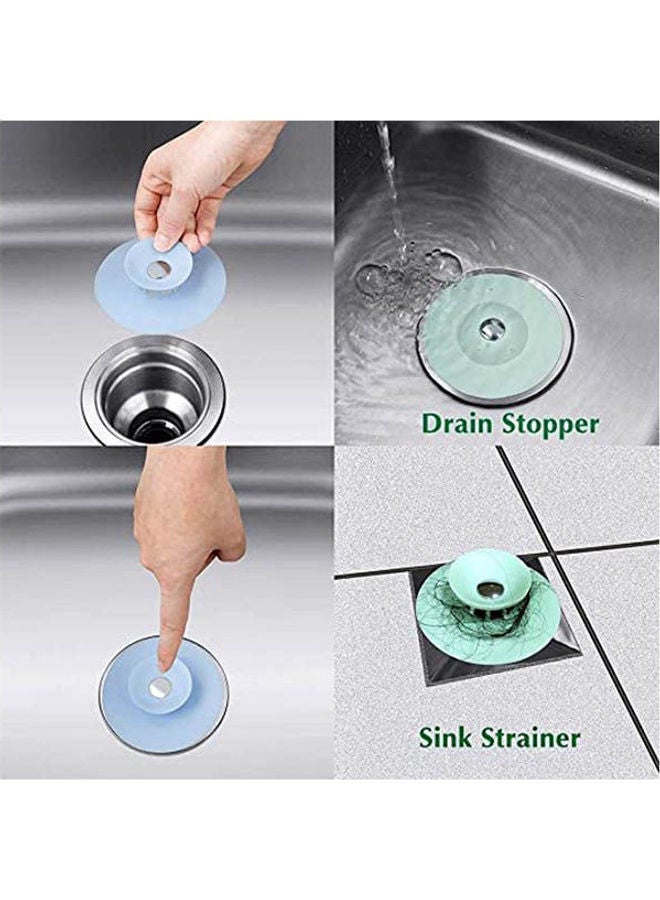 Shower Drain Stopper And Strainers Deodorizer Plug Hot Bathtub Cover Silicone Protectors Good Grips Hair Catchers For Floor 4 Psc Multicolour 10x3.6cm - Image 2