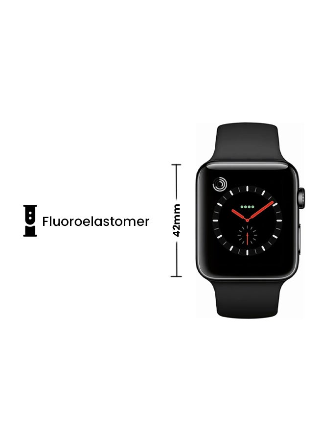 Apple - GPS Space Stainless Steel Case Watch Series 3 With Sport Band 42mm Black - Image 1