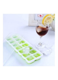 3 Pack Ice Cube Trays, Flexible 14-Ice Trays With Spill-Resistant Removable Lid White ‎10x10x5cm