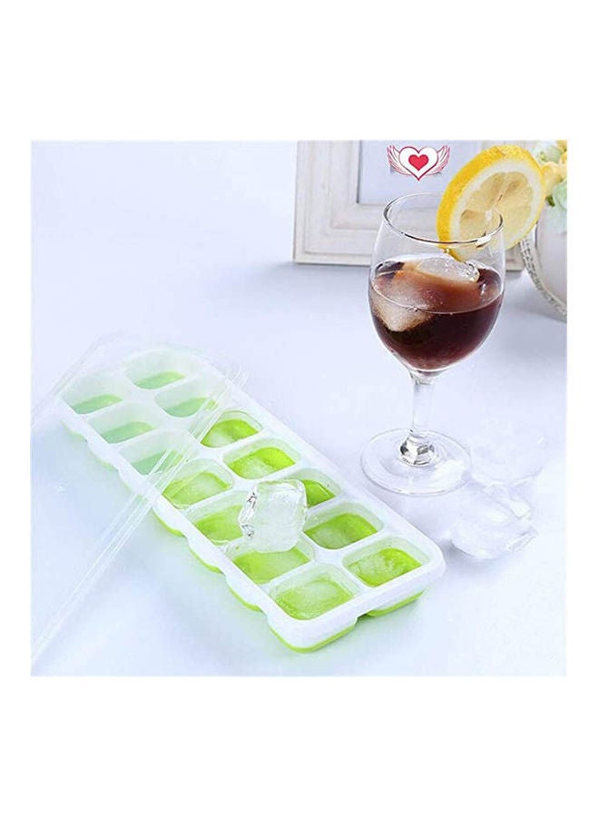 Generic - 3 Pack Ice Cube Trays, Flexible 14-Ice Trays With Spill-Resistant Removable Lid White ‎10x10x5cm - Image 1