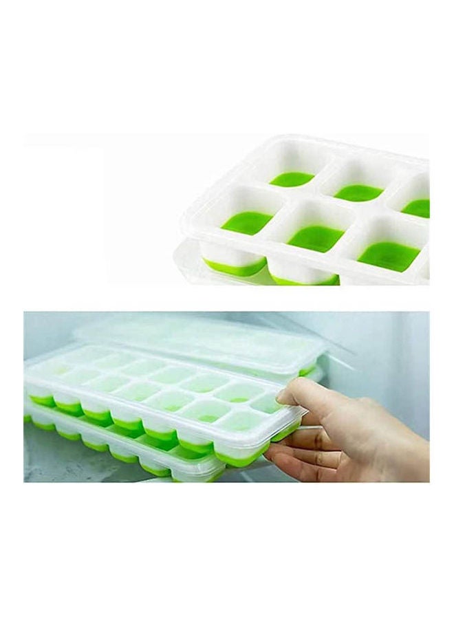 Generic - 3 Pack Ice Cube Trays, Flexible 14-Ice Trays With Spill-Resistant Removable Lid White ‎10x10x5cm - Image 1