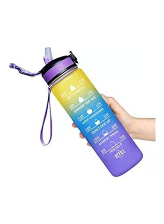 Gradient Color Water Cup, With Time Stamp And Straw, Leak-Proof Inspirational Water Bottle Without Bpa Multicolour - v1649061870/N53061763A_1