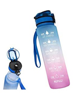Water Bottle With Time Markings Gym Bottle Multicolour