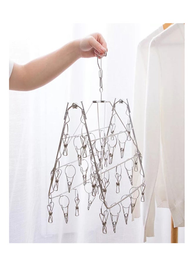 fashionhome Stainless Steel Square Shaped Clothes Hanger Silver 38cm - Image 4